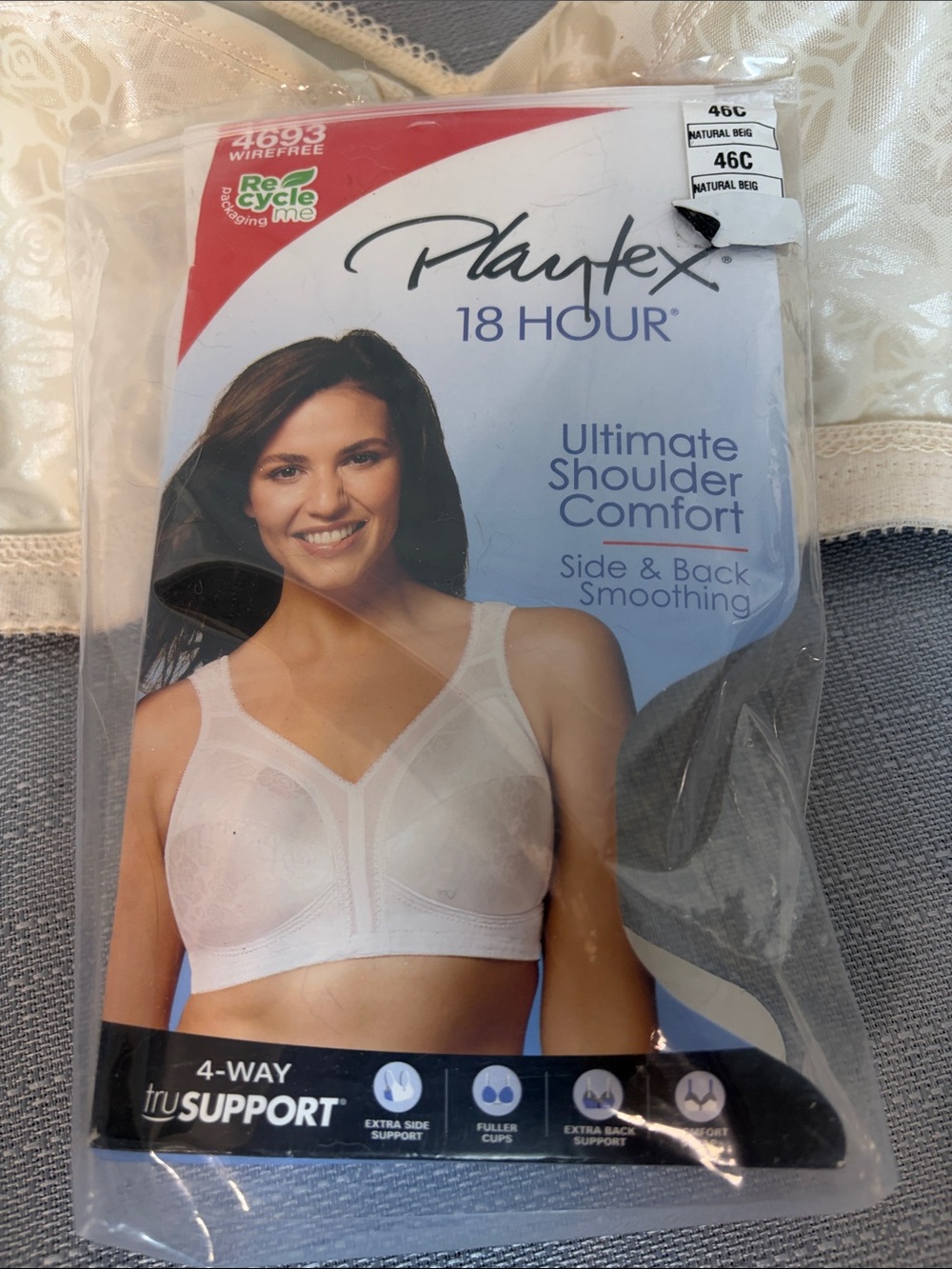 Playtex 18 Hour Ultimate Shoulder Comfort Bra in Natural Beige 46 C